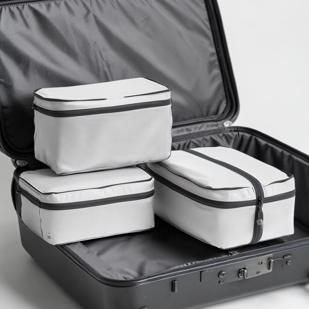 Frbxg Compression Packing Cubes - Expandable Travel Organizer Bags for Suitcases - Space-Saving Luggage Organizers - Set of 3