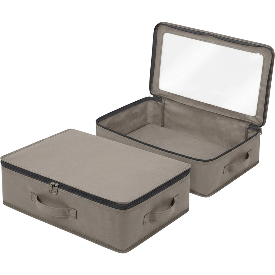 Frbxg Underbed Storage Bags Two Piece Warm Gray